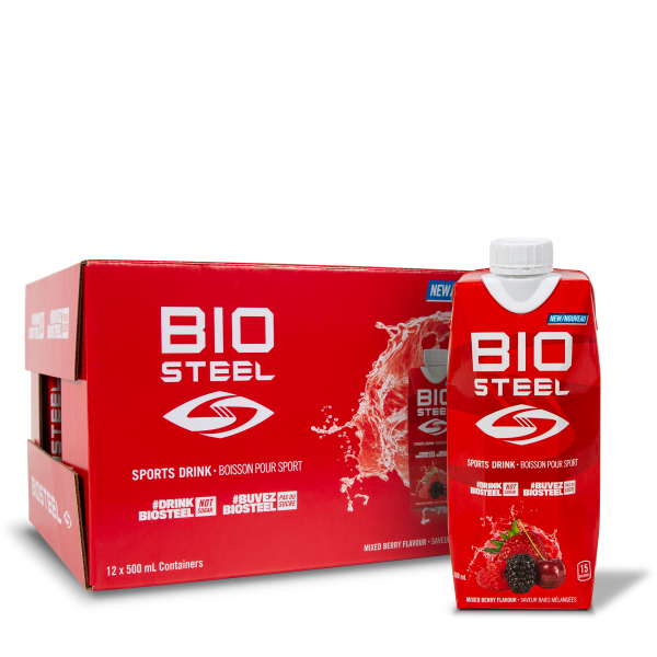 BIOSTEEL SPORTS DRINK MIXED BERRY 500ml/16.7 oz (12 pack)